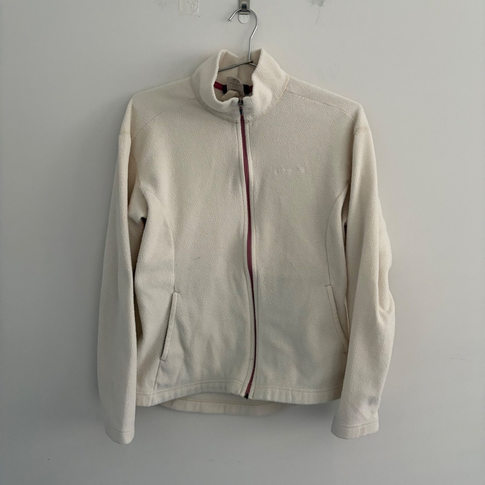 Patagonia Synchilla Full Zip Fleece Jacket Cream Off White Womens Large